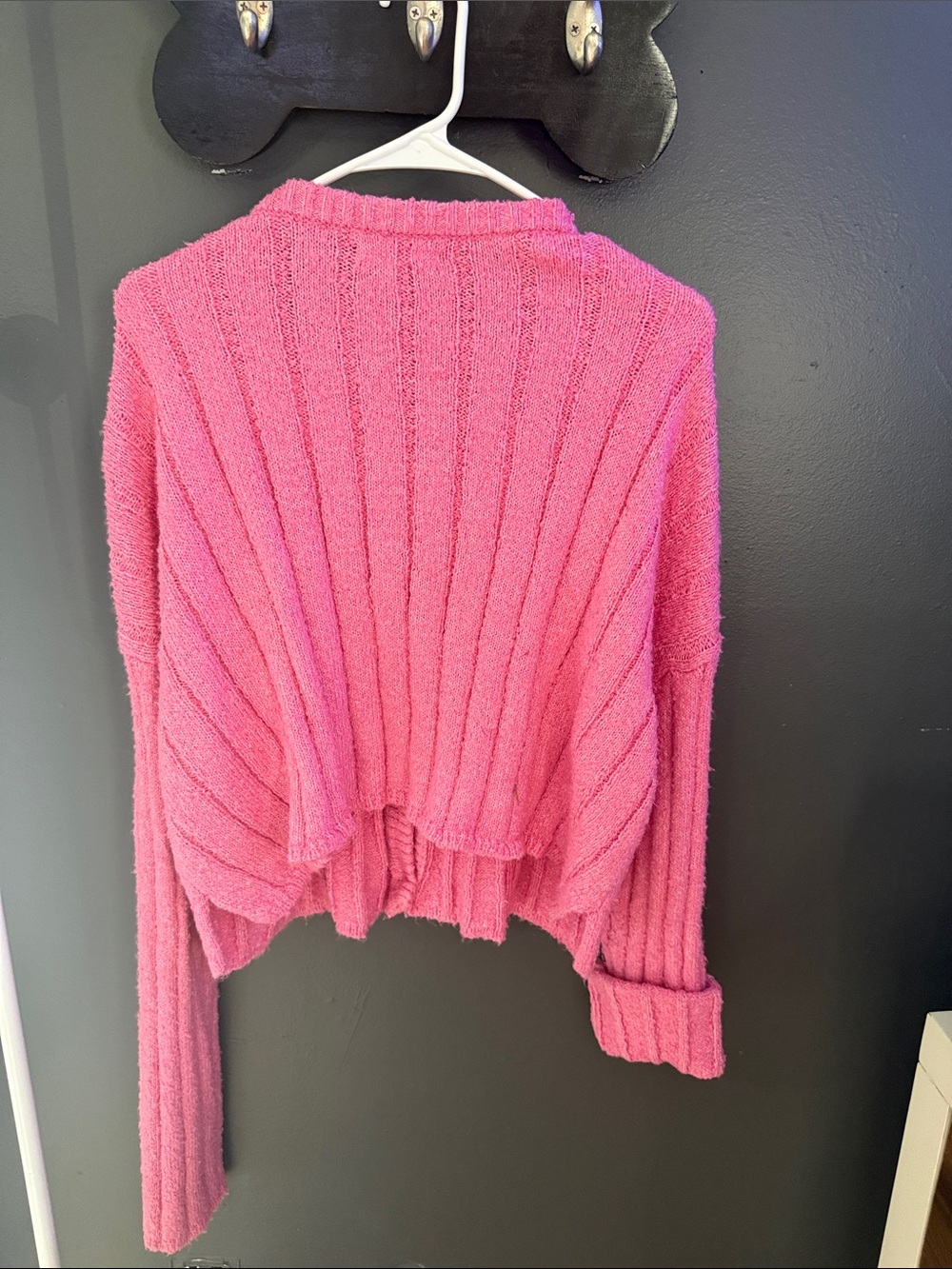 PacSun Hot Pink Ribbed Button-Front Cardigan - Picture 4 of 4